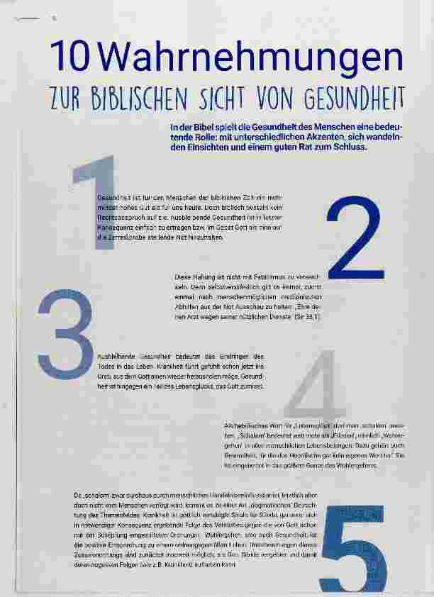 Vorschauseite 1: 10 WAHRNEHMUNGEN ZUR BIBLISCHEN SICHT DER GESUNDHEIT