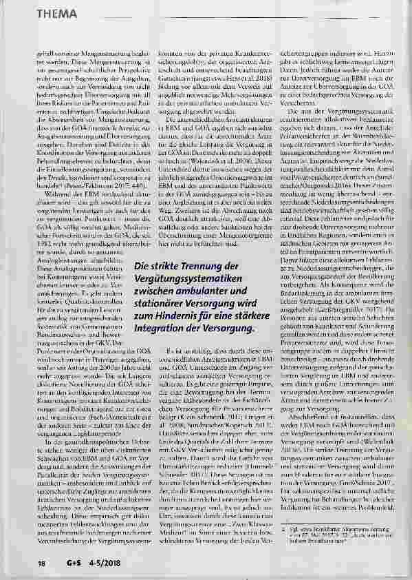 Vorschauseite 3: Harmonisierung der Vergütungssysteme in der ambulanten ärztlichen Versorgung