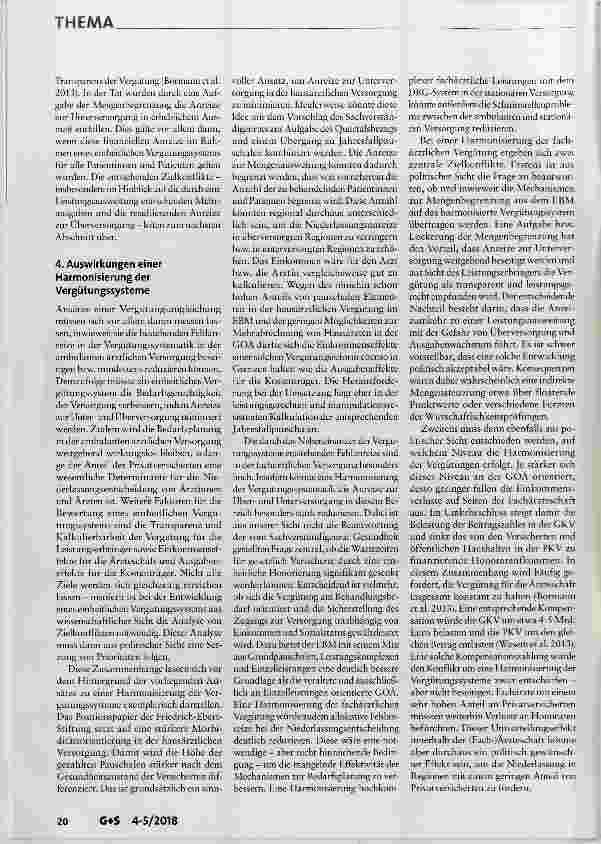 Vorschauseite 5: Harmonisierung der Vergütungssysteme in der ambulanten ärztlichen Versorgung