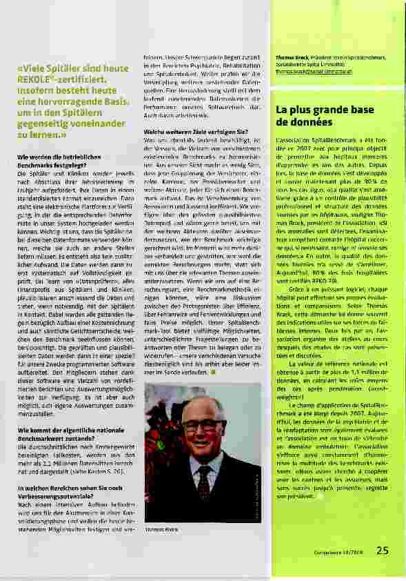 Vorschauseite 2: SpitalBenchmark verfügt über die breiteste Datenbasis