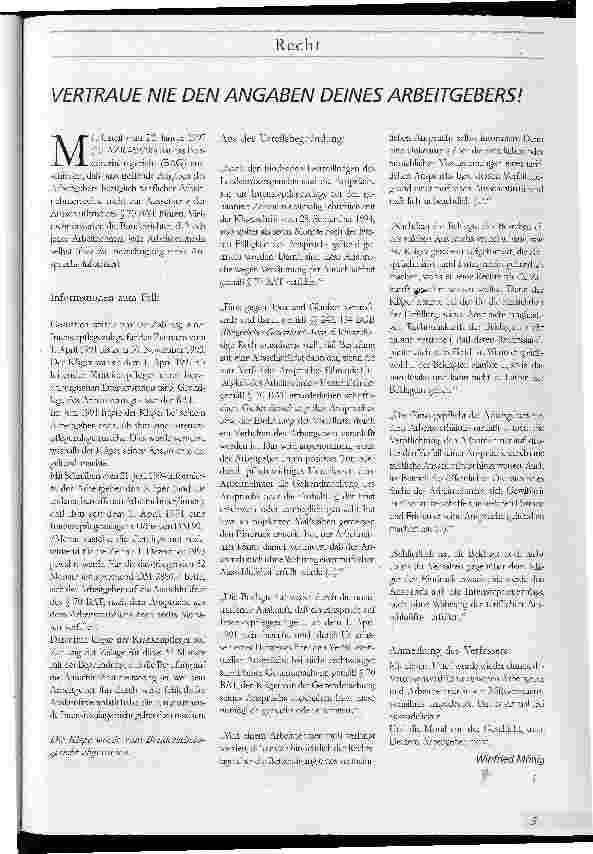 Vorschauseite 1: Vertraue nie den Angaben deines Arbeitgebers!