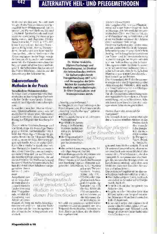 Vorschauseite 2: Viel therapeutische Qualifikation bleibt ungenutzt Pflegepersonal und unkonventionelle Heilweisen