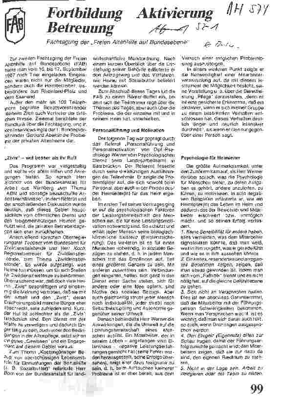 Vorschauseite 1: Fortbildung Aktivierung Betreuung