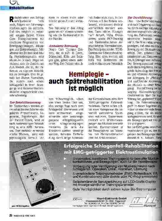 Vorschauseite 1: Hemiplegie - auch Spätrehabilitation ist möglich