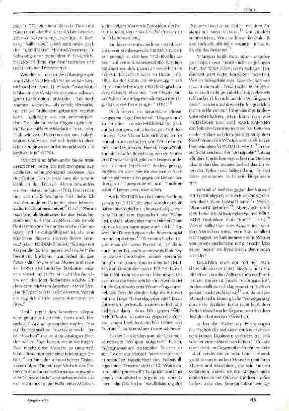 Vorschauseite 2: Philosophische Gedanken zum Fallbericht Von einer Schwangerschaftsbegleitung nach Hirnversagen