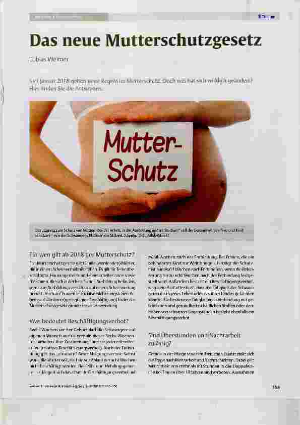 Vorschauseite 1: Das neue Mutterschutzgesetz