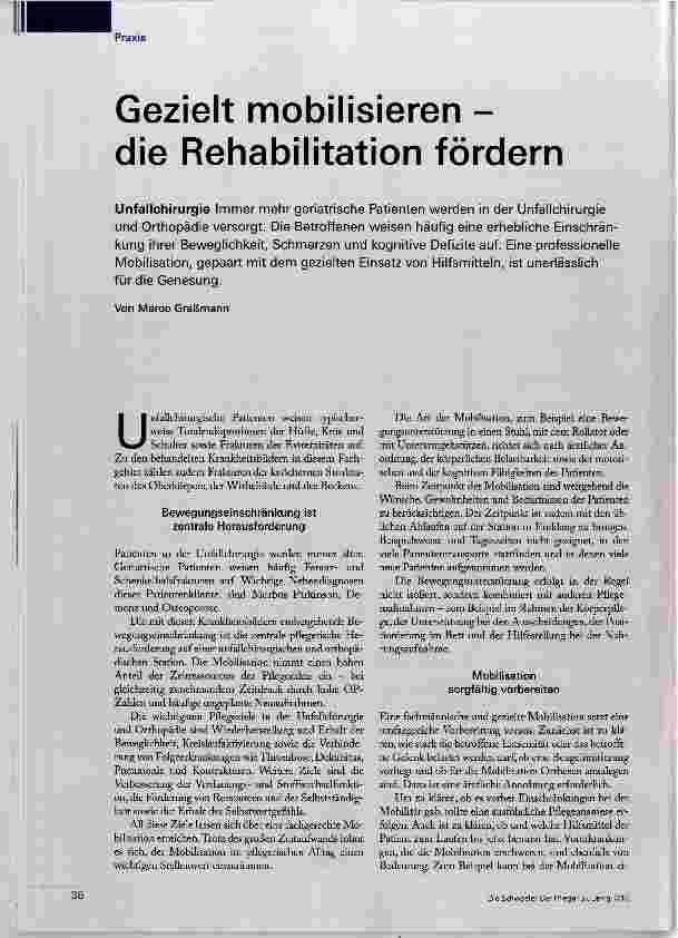 Vorschauseite 1: Gezielt mobilisieren die Rehabilitation fördern