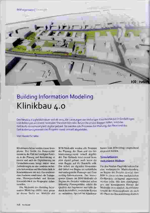 Vorschauseite 1: Building Information Modeling Klinikbau 4.0