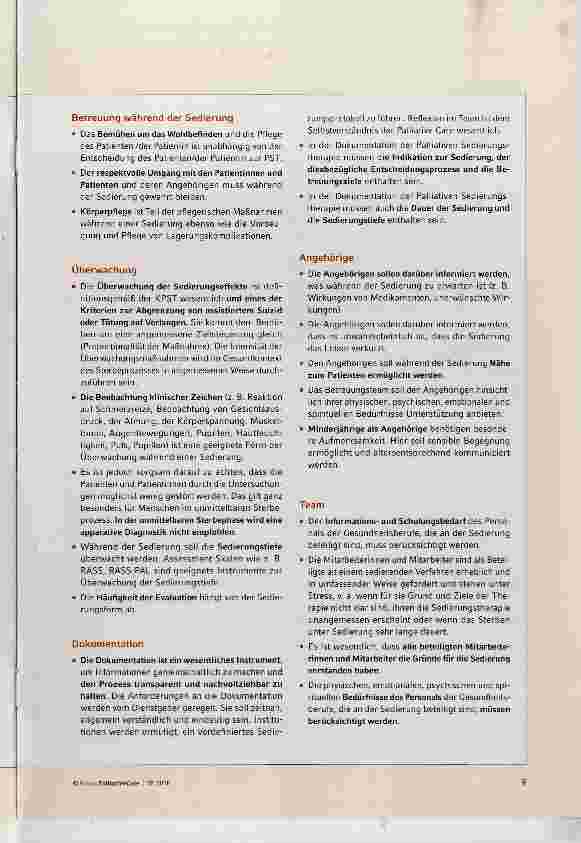 Vorschauseite 5: Leitlinie der Österreichischen Palliativgesellschaft zur Palliativen Sedierungstherapie