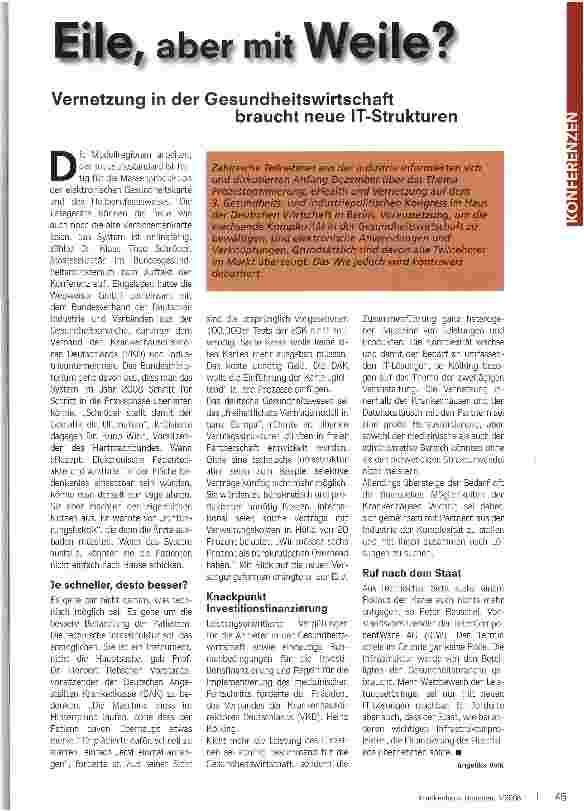 Vorschauseite 1: Eile, aber mit Weile?
