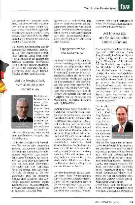 Vorschauseite 2: Private Klinikkonzerne bilden Ärzte aus