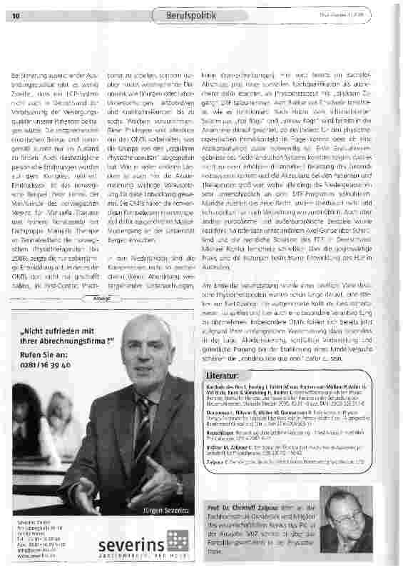 Vorschauseite 2: DFAMT-Kongress: Berufsautonomiefür Physiotherapeuten