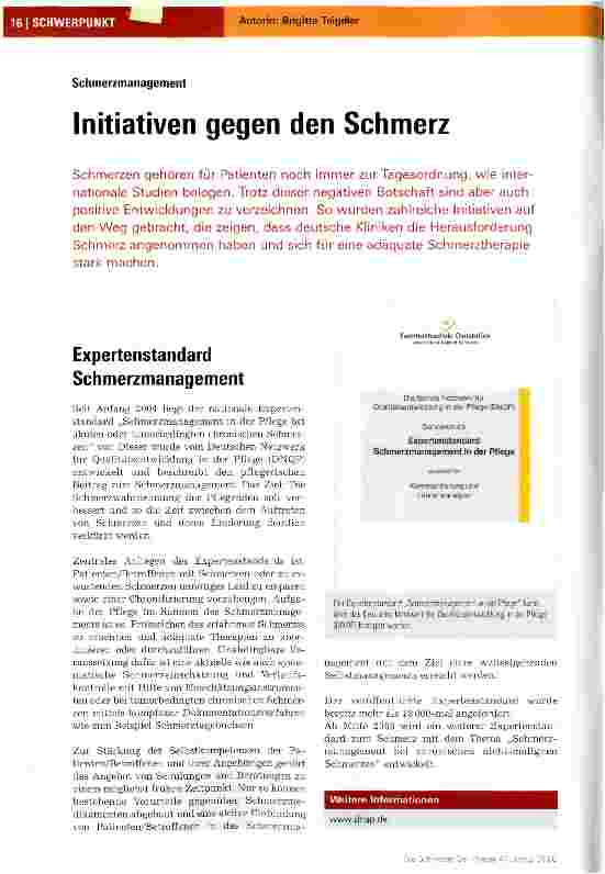 Vorschauseite 1: Initiativen gegen den Schmerz
