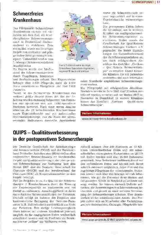 Vorschauseite 2: Initiativen gegen den Schmerz