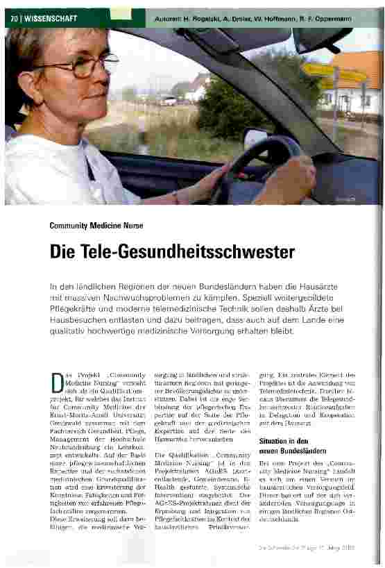 Vorschauseite 1: Die Tele-Gesundheitsschwester