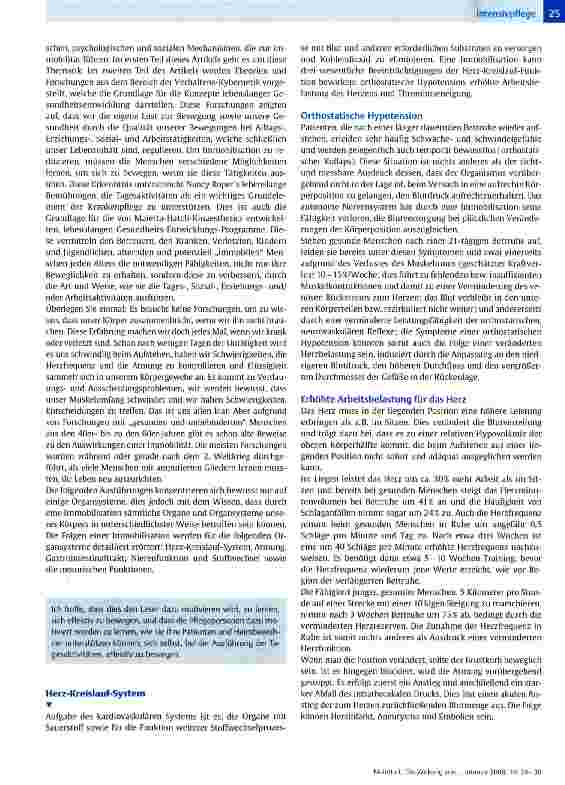 Vorschauseite 2: Die Wirkung von Immobilisation: Traditionelle Prävention und der Beitrag von Maietta-Hatch-(MH-)Kinaesthetics