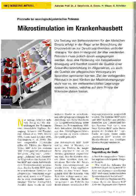 Vorschauseite 1: MikroStimulation im Krankenhausbett
