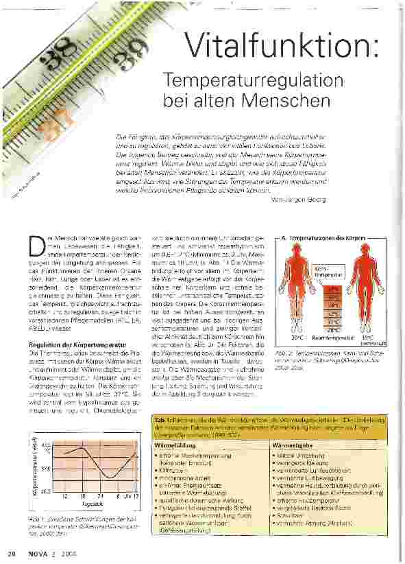 Vorschauseite 1: Vitalfunktion: Temperaturregulation bei alten Menschen
