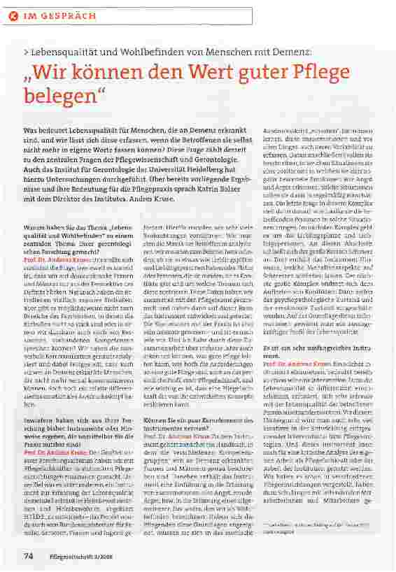 Vorschauseite 1: Wir können den Wert guter Pflege belegen