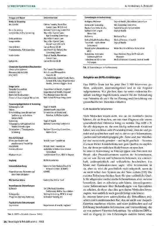 Vorschauseite 4: Das DIPEx-Projekt: Eine systematische Sammlung persönlicher Krankheitserfahrungen
