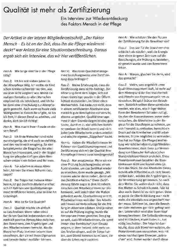 Vorschauseite 1: Qualität ist mehr als Zertifizierung