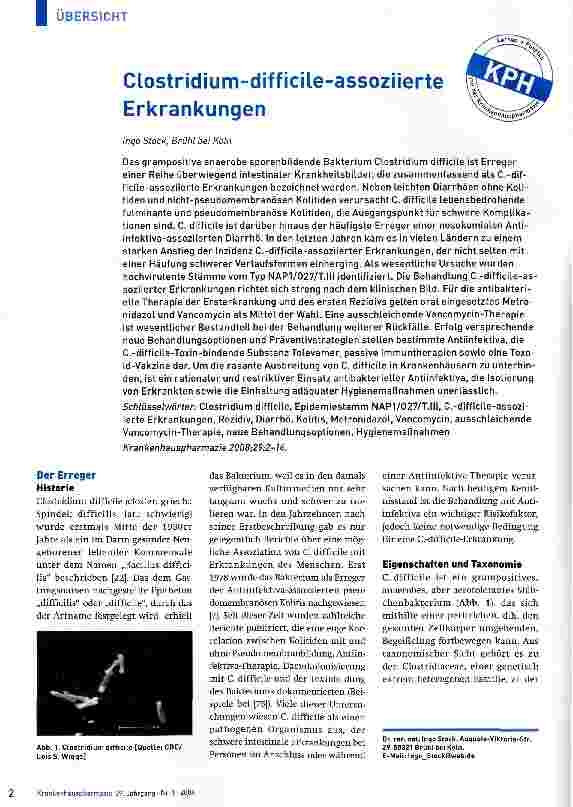 Vorschauseite 1: Clostridium-difficile-assoziierte Erkrankungen