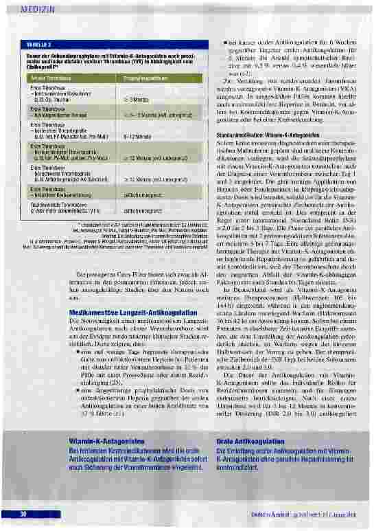 Vorschauseite 6: Therapie bei tiefer Beinund Beckenvenenthrombose