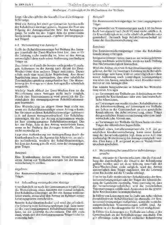 Vorschauseite 3: Zuständigkeit für Maßnahmen der Teilhabe (Rehabilitationsmaßnahmen)