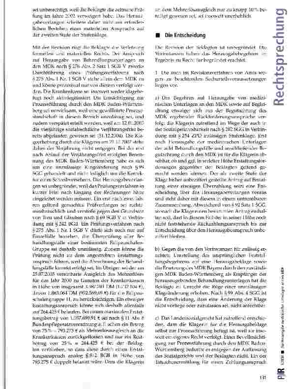 Vorschauseite 3: Zur Herausgabe medizinischer Unterlagen an den MDK