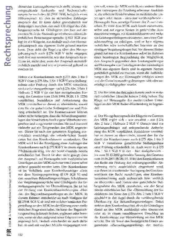 Vorschauseite 4: Zur Herausgabe medizinischer Unterlagen an den MDK