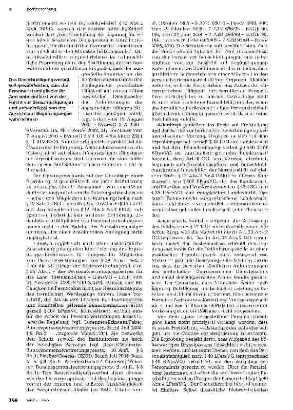 Vorschauseite 2: Benachteiligungsverbot für die Beförderung freigestellter Personalratsmitglieder