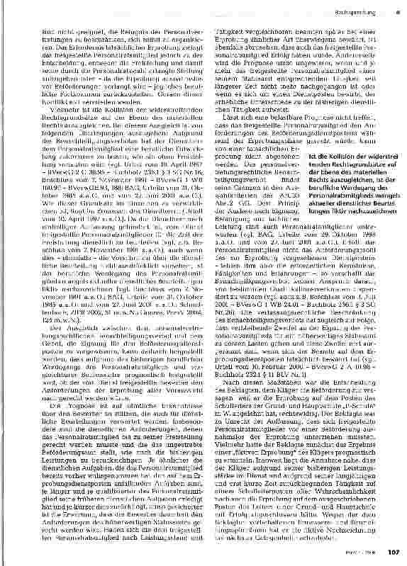 Vorschauseite 3: Benachteiligungsverbot für die Beförderung freigestellter Personalratsmitglieder