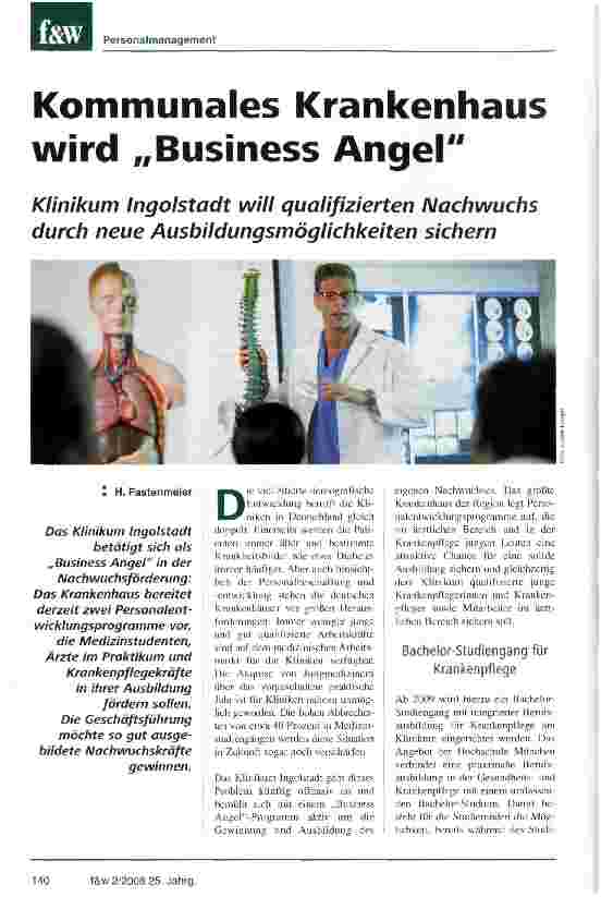 Vorschauseite 1: Kommunales Krankenhaus wird „Business Angel