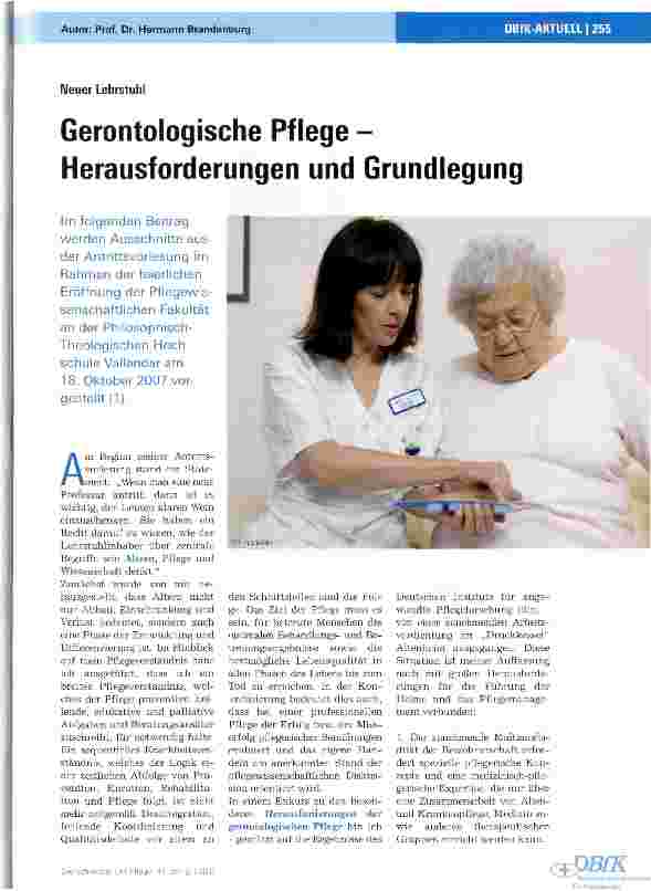 Vorschauseite 1: Gerontologische Pflege -Herausforderungen und Grundlegung