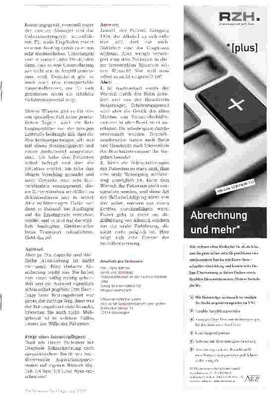 Vorschauseite 2: Wein für einen Patienten mit Schluckstörungen?