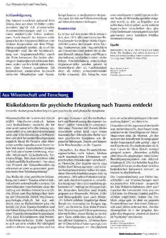 Vorschauseite 3: Häufigkeit und Schwere medizinischer Fehler in der Intensivmedizin: Die Ergebnisse der Critical-Care-Safety-Studie