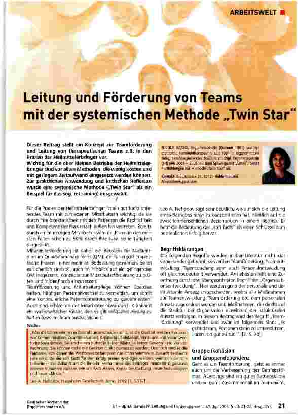 Vorschauseite 1: Leitung und Förderung von Teams mit der systemischen Methode Twin Star