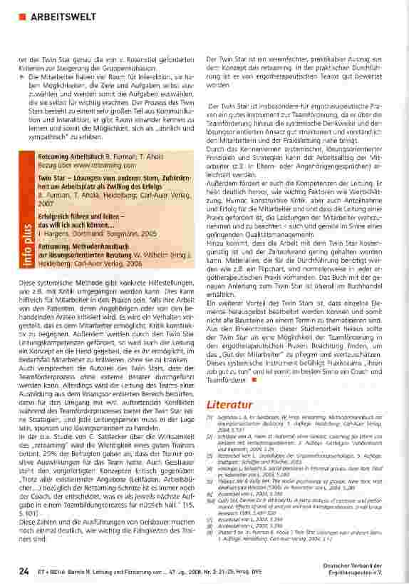 Vorschauseite 4: Leitung und Förderung von Teams mit der systemischen Methode Twin Star