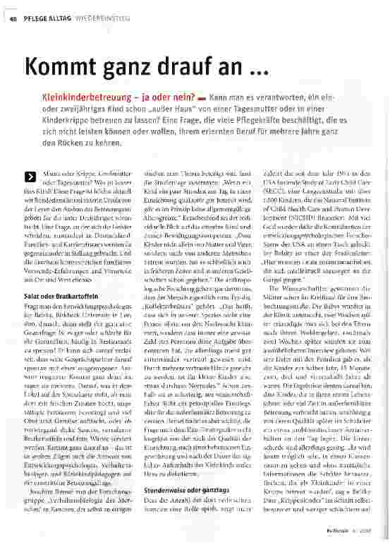 Vorschauseite 1: Kommt ganz drauf an