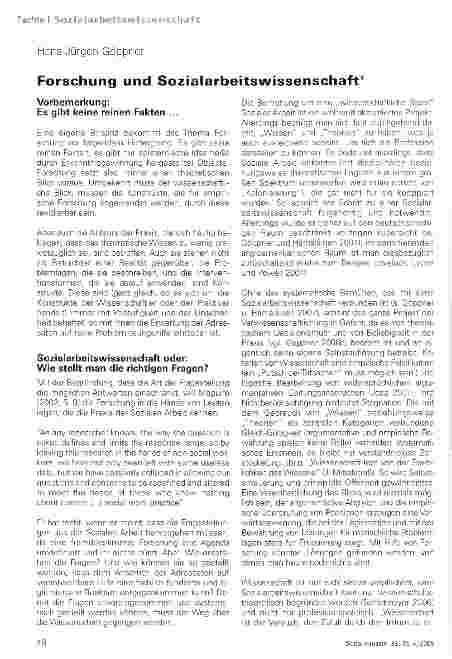 Vorschauseite 1: Forschung und Sozialarbeitswissenschaft