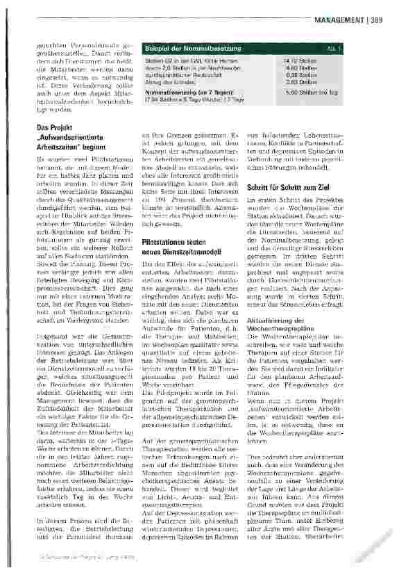Vorschauseite 2: Alternatives Arbeitszeitmodell für die Psychiatrie