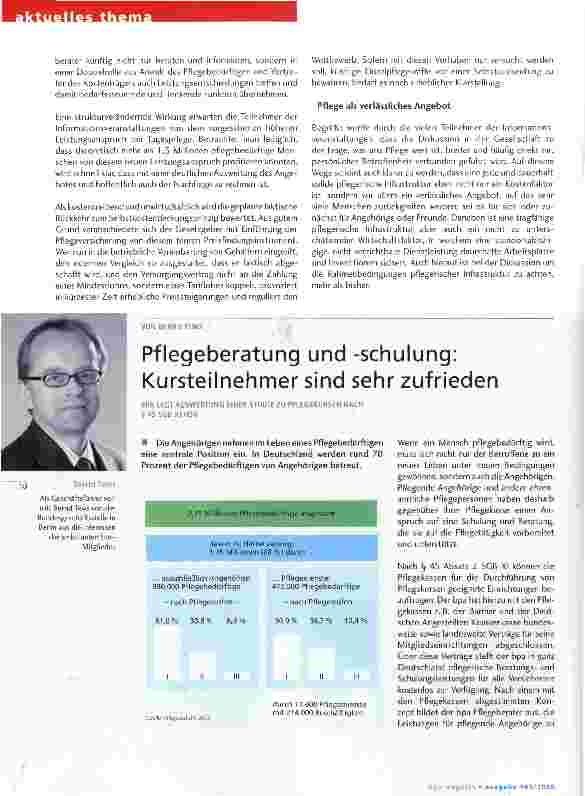 Vorschauseite 1: Pflegeberatung und -Schulung: Kursteilnehmer sind sehr zufrieden
