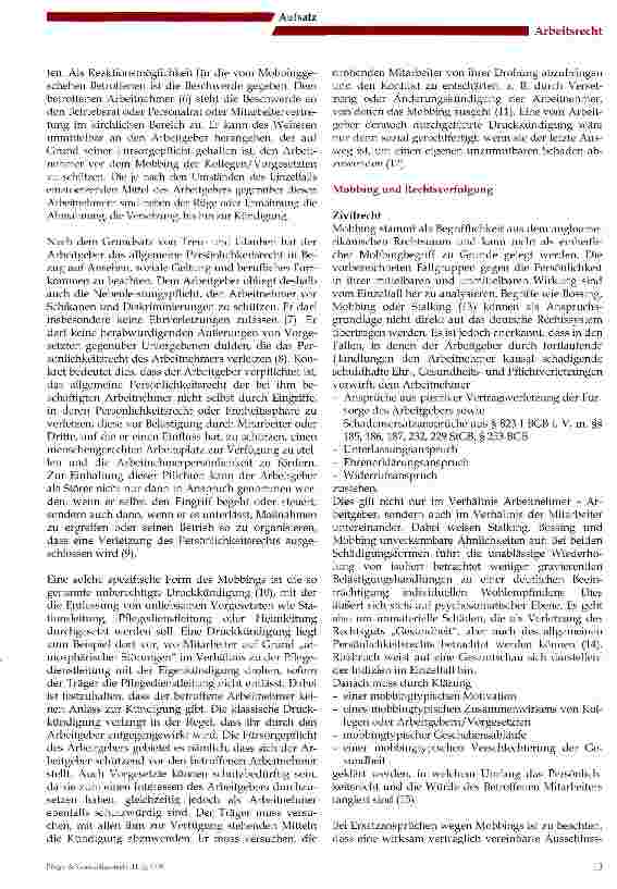 Vorschauseite 3: Mobbing in der Pflege