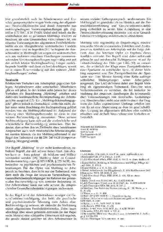Vorschauseite 4: Mobbing in der Pflege