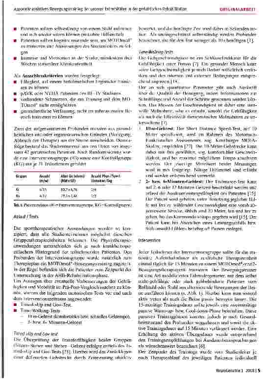 Vorschauseite 3: Apparativ-assistives Bewegungstraining der unteren Extremitäten in der geriatrischen Rehabilitation
