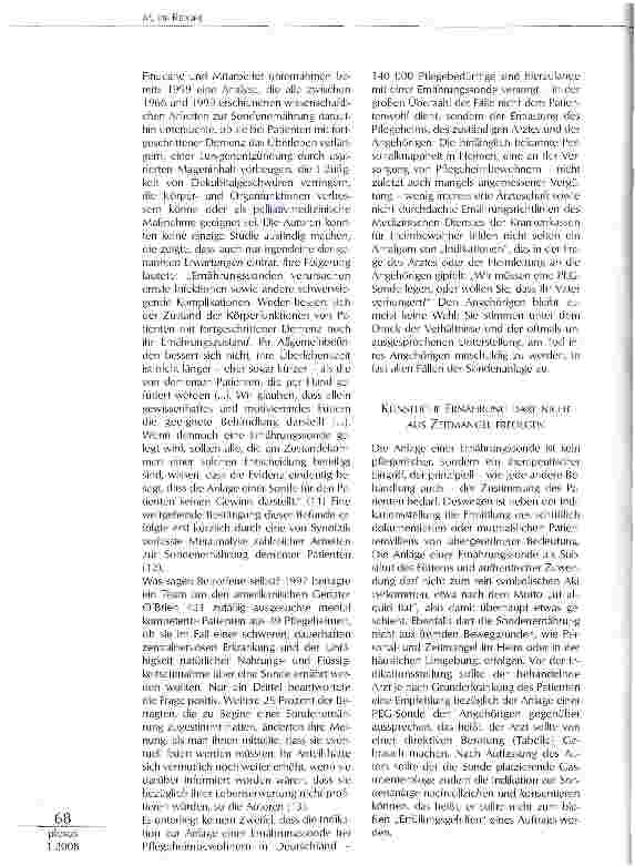 Vorschauseite 3: MEDIZIN AM LEBENSENDE: SONDENERNÄHRUNG STEIGERT NUR SELTEN DIE LEBENSQUALITÄT