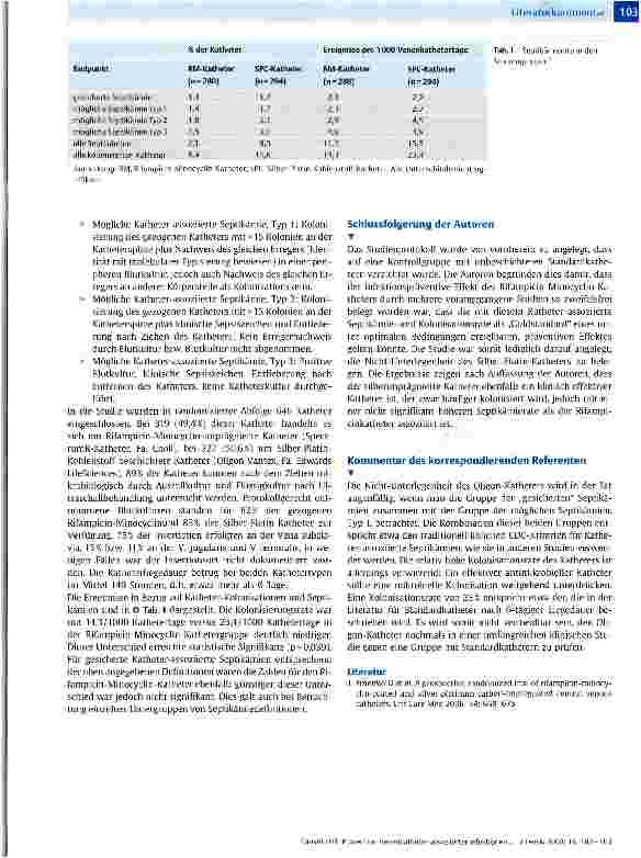 Vorschauseite 2: Prävention Venenkatheter-assoziierter Infektionen: Eine prospektive Vergleichsstudie zweier anti-mikrobieller Katheter