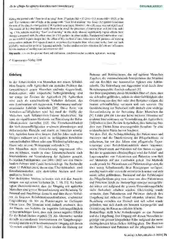 Vorschauseite 2: »Bodenpflege« für agitierte Menschen nach Hirnverletzung