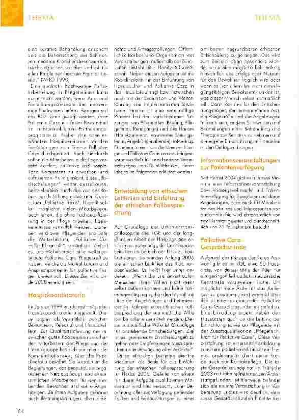 Vorschauseite 3: Implementierung von Hospizkultur und Palliativbetreuung in stationäre Einrichtungen der Altenhilfe