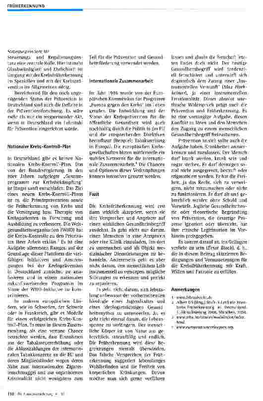 Vorschauseite 5: Moderne Krebsfrüherkennung in Deutschland